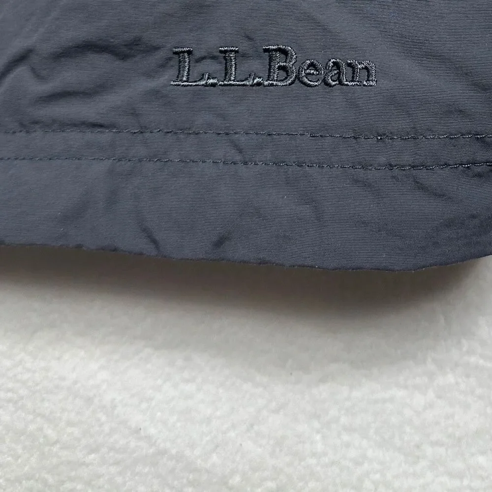 LL BEAN Mens L Tall Gray Anorak Half Zip Hooded Windbreaker Outdoor Gorpcore